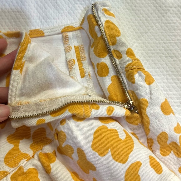 MOTHER The Ruffle Mini Skirt Leopard - Yellow SZ 25 - Picture 4 of 8